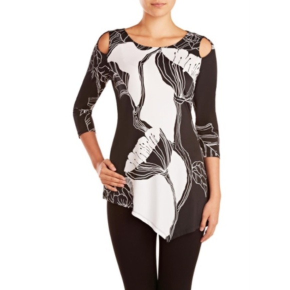 Peter Nygard Tops - NWOT: Nygard Asymmetrical Cold Shoulder Tunic 1X